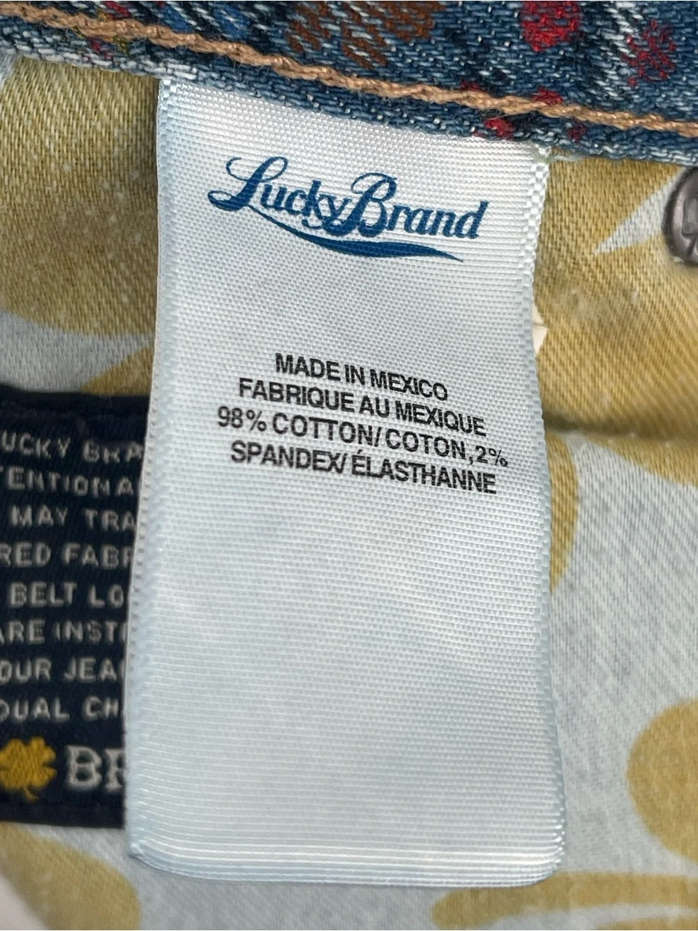 Lucky Brand Blue Denim Floral Print Bermuda Shorts size 6/28